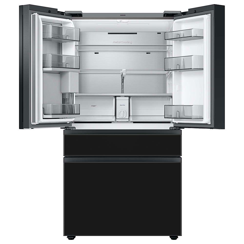 Alt View 12. Samsung - BESPOKE 23 cu. ft 4-Door French Door Counter Depth Smart Refrigerator with Family Hub - Custom Panel Ready.