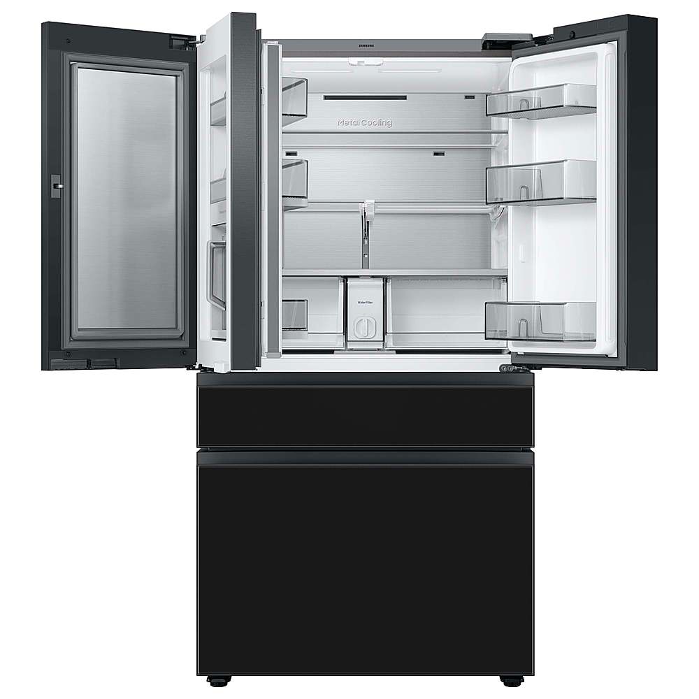 Alt View 13. Samsung - BESPOKE 23 cu. ft 4-Door French Door Counter Depth Smart Refrigerator with Family Hub - Custom Panel Ready.