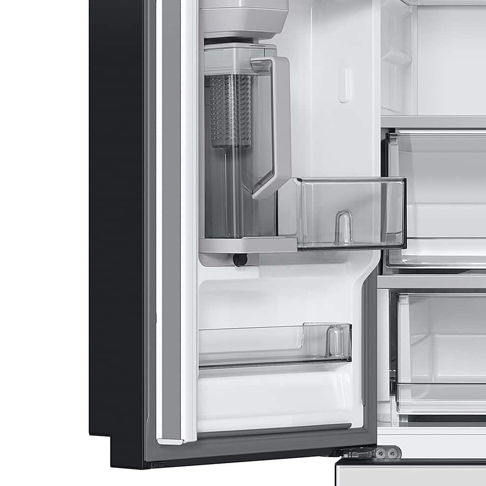 Angle. Samsung - BESPOKE 30 cu. ft. 3-Door French Door Smart Refrigerator with AutoFill Water Pitcher - Custom Panel Ready.