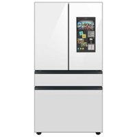 Samsung - Bespoke 29 cu. ft. 4-Door French Door Refrigerator with Family Hub - White glass - Front_Zoom