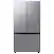 Front. Samsung - BESPOKE 24 cu. ft. French Door Counter Depth Smart Refrigerator with Beverage Center - Stainless Steel.