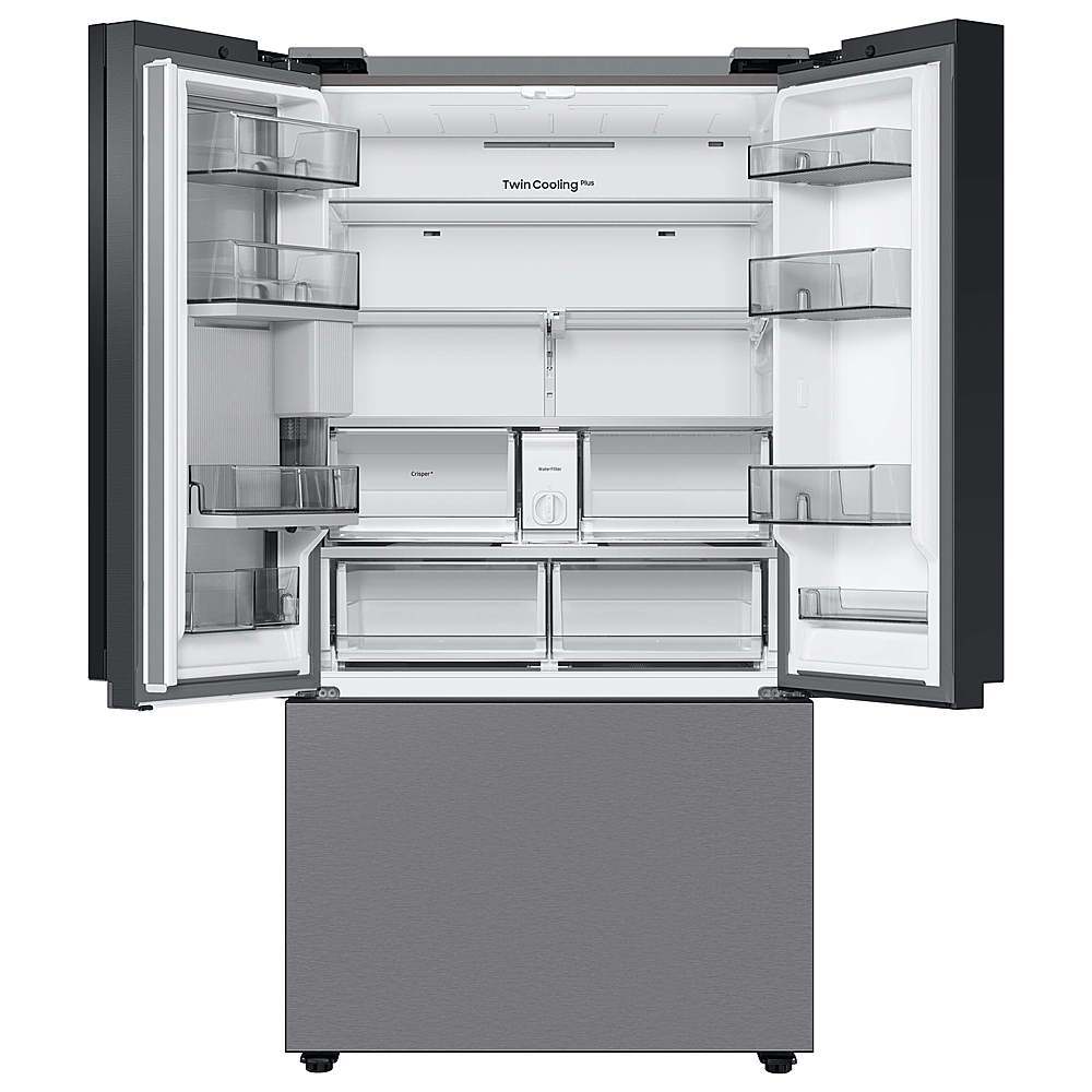 Alt View 12. Samsung - BESPOKE 24 cu. ft. French Door Counter Depth Smart Refrigerator with Beverage Center - Stainless Steel.
