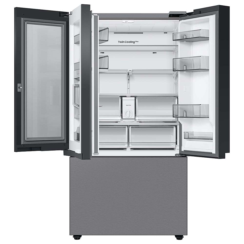Alt View 13. Samsung - BESPOKE 24 cu. ft. French Door Counter Depth Smart Refrigerator with Beverage Center - Stainless Steel.
