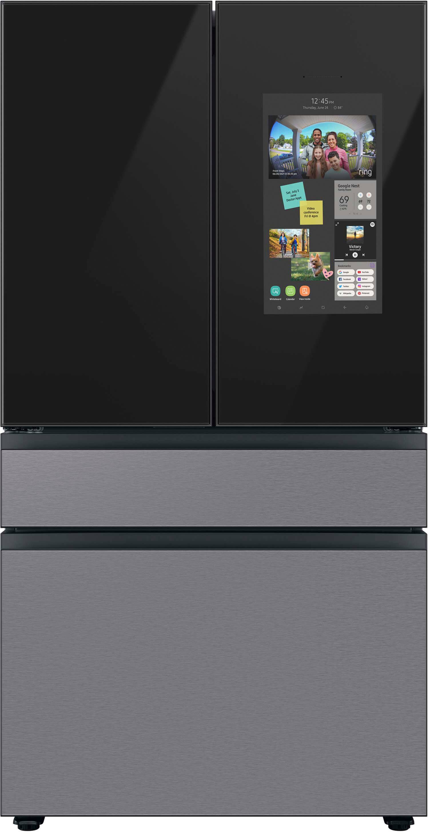 Alt View 1. Samsung - BESPOKE 29 cu. ft. 4-Door French Door Smart Refrigerator with Family Hub - Custom Panel Ready.