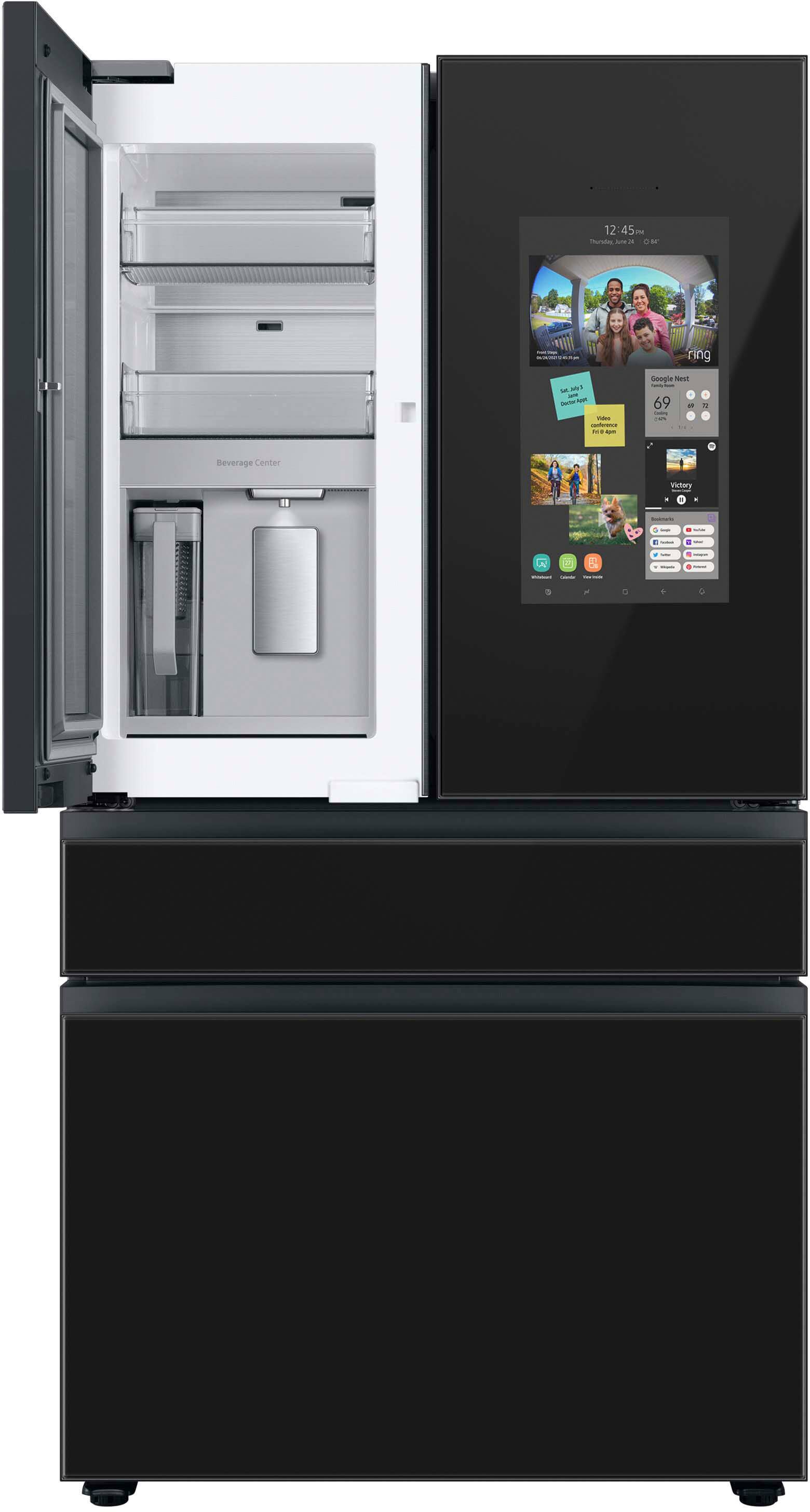 Angle. Samsung - BESPOKE 29 cu. ft. 4-Door French Door Smart Refrigerator with Family Hub - Custom Panel Ready.