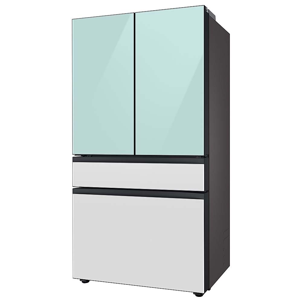 Alt View 12. Samsung - BESPOKE 23 cu. ft. 4-Door French Door Counter Depth Smart Refrigerator with Beverage Center - Morning Blue Glass.