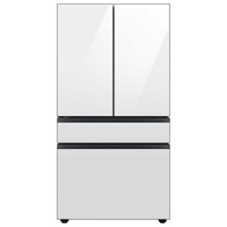 Samsung - Bespoke 29 cu. ft 4-Door French Door Refrigerator with Beverage Center - White Glass - Front_Zoom