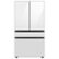 Front. Samsung - BESPOKE 29 cu. ft. 4-Door French Door Smart Refrigerator with Beverage Center - White Glass.