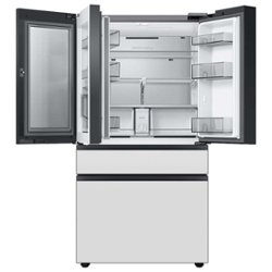 Samsung - Bespoke 29 cu. ft 4-Door French Door Refrigerator with Beverage Center - White Glass - Front_Zoom