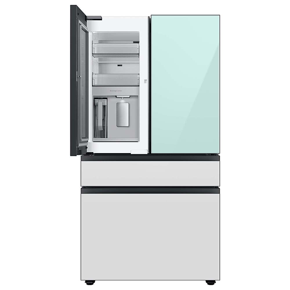 Alt View 14. Samsung - BESPOKE 29 cu. ft 4-Door French Door Smart Refrigerator with Beverage Center - Morning Blue Glass.
