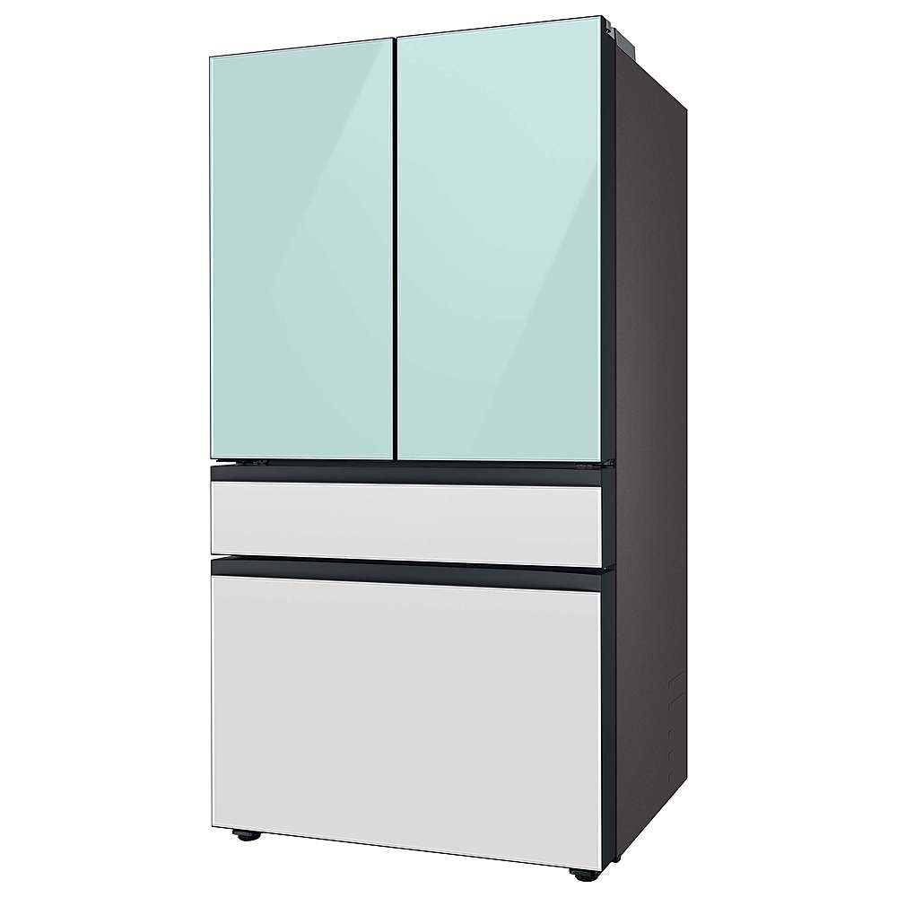 Alt View 12. Samsung - BESPOKE 29 cu. ft 4-Door French Door Smart Refrigerator with Beverage Center - Morning Blue Glass.