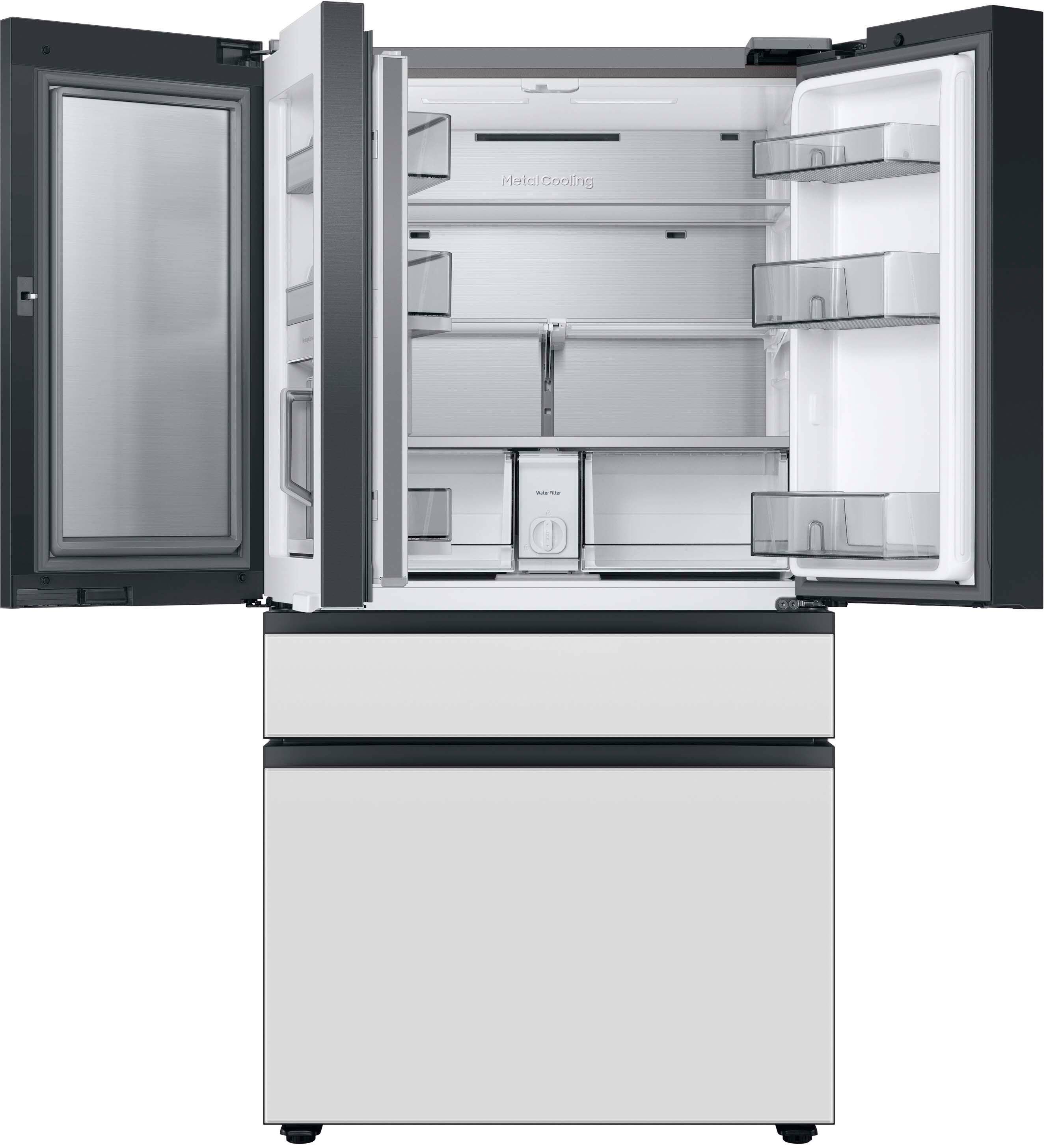Alt View 13. Samsung - BESPOKE 23 cu. ft. 4-Door French Door Counter Depth Smart Refrigerator with Beverage Center - Custom Panel Ready.