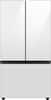 Front. Samsung - BESPOKE 30 cu. ft. 3-Door French Door Smart Refrigerator with Beverage Center - White Glass.