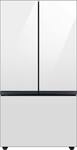 Samsung - 36 in. Wide BESPOKE 30 cu. ft. 3-Door French Door Smart Refrigerator with Beverage Center - White Glass