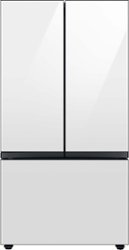 Samsung - Bespoke 30 cu. ft. 3-Door French Door Refrigerator with Beverage Center - White Glass - Front_Zoom