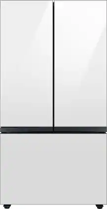 Samsung - BESPOKE 30 cu. ft. 3-Door French Door Smart Refrigerator with Beverage Center - White Glass