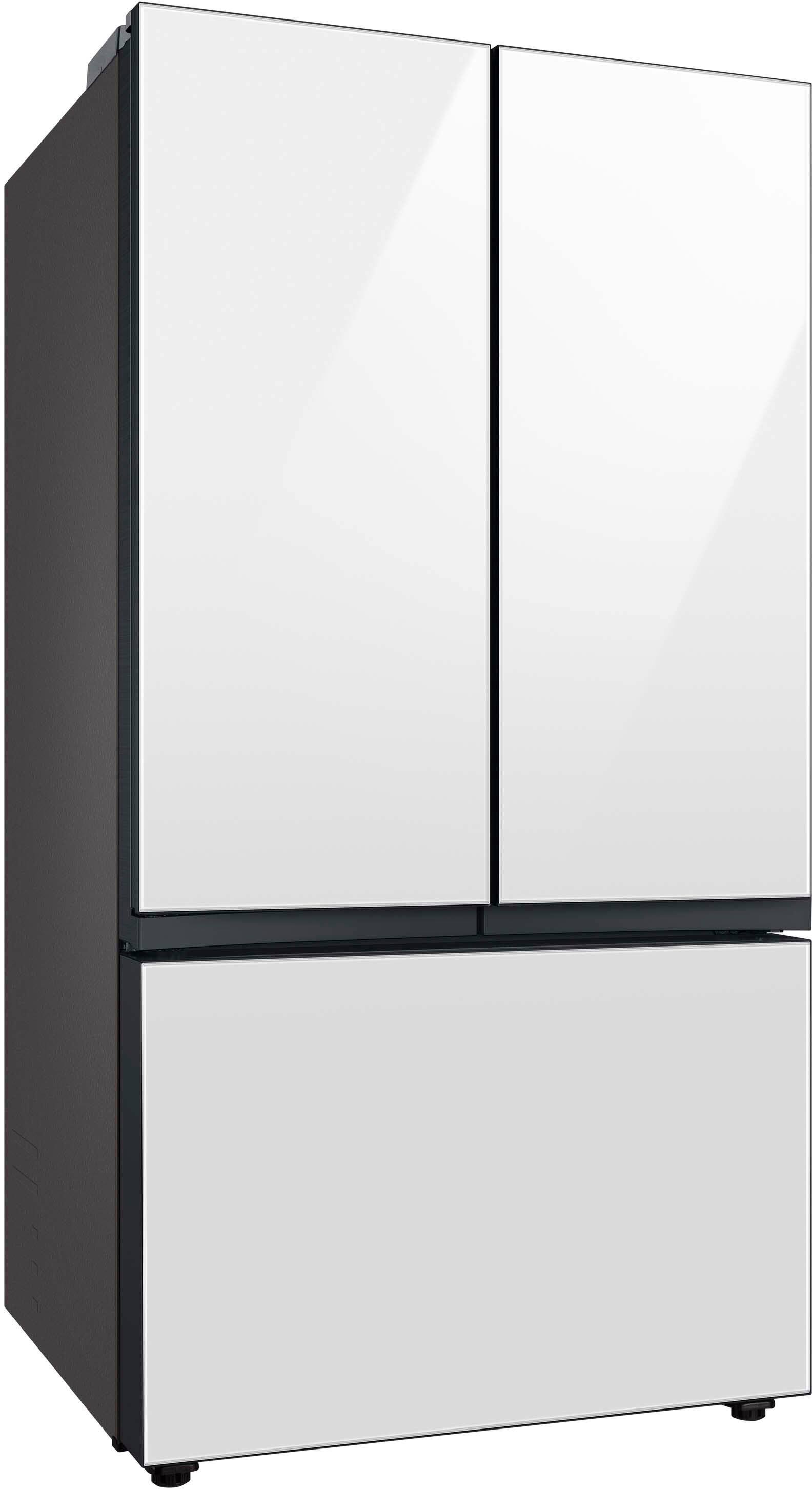Alt View 11. Samsung - BESPOKE 30 cu. ft. 3-Door French Door Smart Refrigerator with Beverage Center - White Glass.