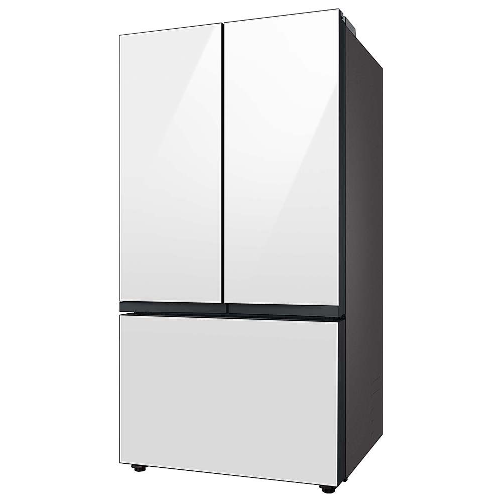 Alt View 12. Samsung - BESPOKE 30 cu. ft. 3-Door French Door Smart Refrigerator with Beverage Center - White Glass.