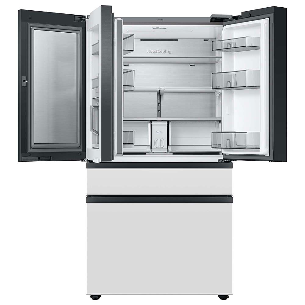 Alt View 13. Samsung - BESPOKE 23 cu. ft. 4-Door French Door Counter Depth Smart Refrigerator with Family Hub - Custom Panel Ready.