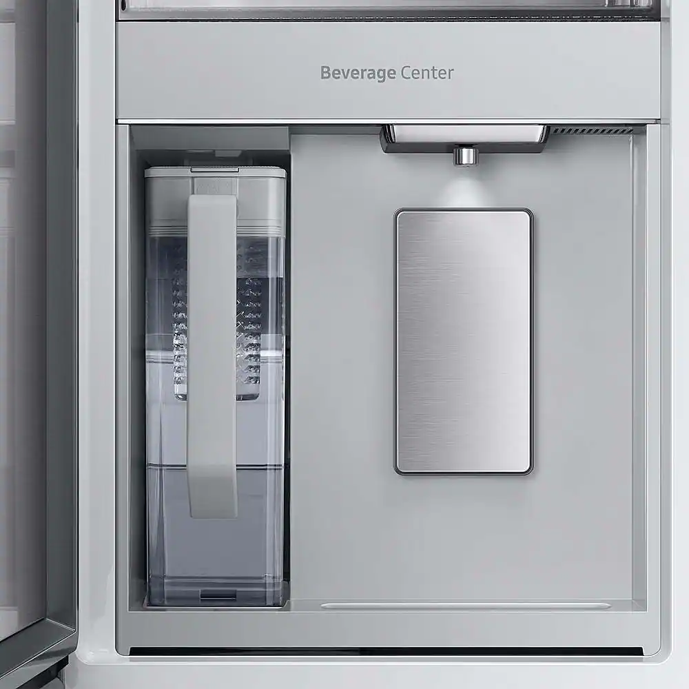 Alt View 15. Samsung - BESPOKE 23 cu. ft. 4-Door French Door Counter Depth Smart Refrigerator with Family Hub - Custom Panel Ready.