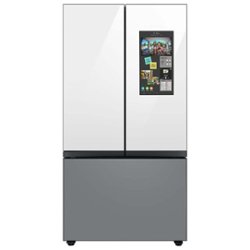 Samsung - 30 cu. ft Bespoke 3-Door French Door Refrigerator with Family Hub - Gray Glass - Front_Zoom
