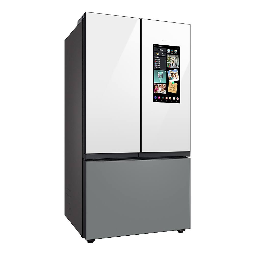 Alt View 12. Samsung - BESPOKE 30 cu. ft 3-Door French Door Smart Refrigerator with Family Hub - Gray Glass.