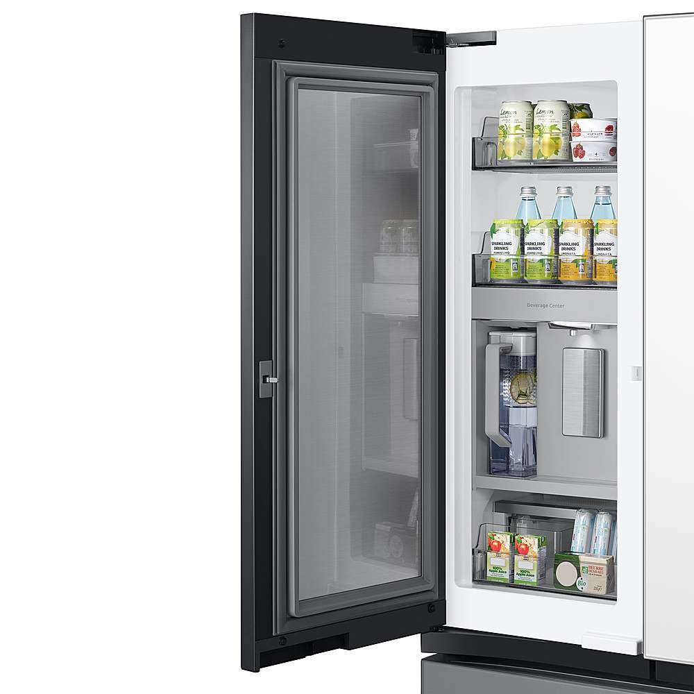 Alt View 18. Samsung - BESPOKE 30 cu. ft 3-Door French Door Smart Refrigerator with Family Hub - Gray Glass.