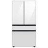 Samsung - BESPOKE 23 cu. ft. French Door Counter Depth Smart Refrigerator with Beverage Center - White Glass