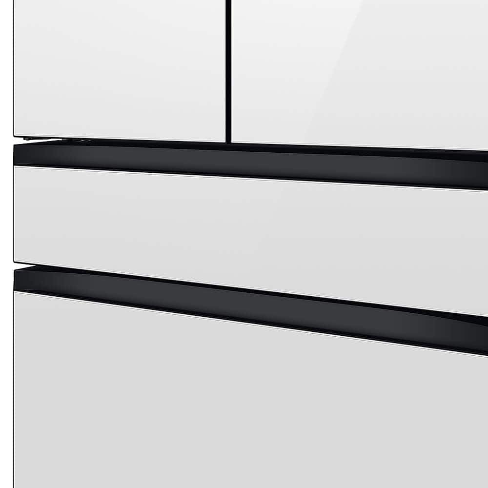 Alt View 20. Samsung - BESPOKE 23 cu. ft. 4-Door French Door Counter Depth Smart Refrigerator with Beverage Center - White Glass.