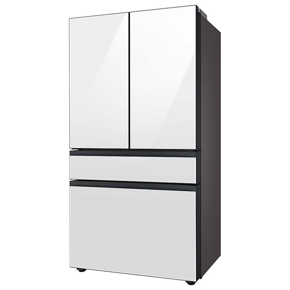 Alt View 19. Samsung - BESPOKE 23 cu. ft. 4-Door French Door Counter Depth Smart Refrigerator with Beverage Center - White Glass.