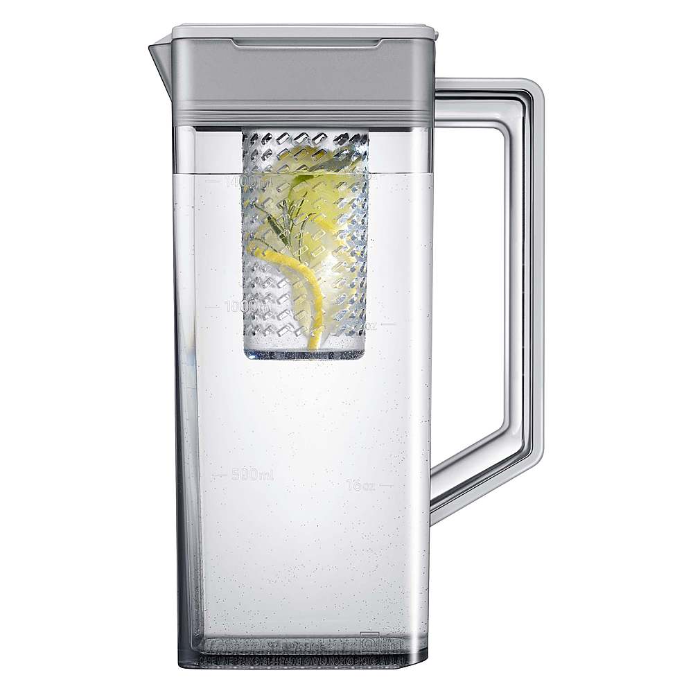 Alt View 19. Samsung - BESPOKE 23 cu. ft. 4-Door French Door Counter Depth Smart Refrigerator with AutoFill Water Pitcher - White Glass.