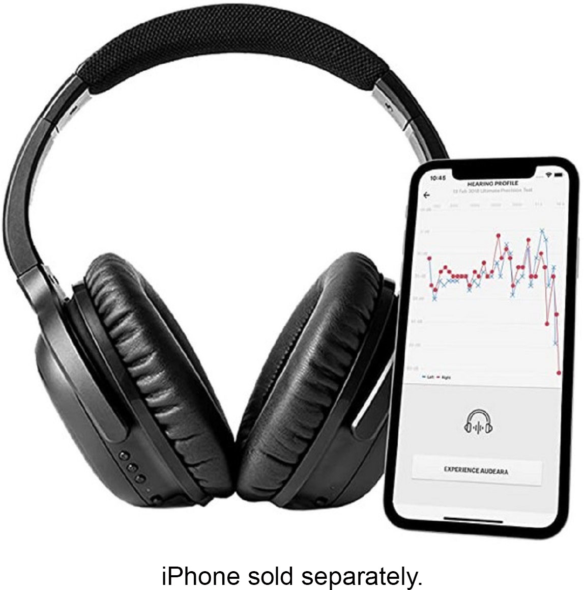 Left View: Audeara - A-01 Premium Bluetooth Wireless Headphones - Black