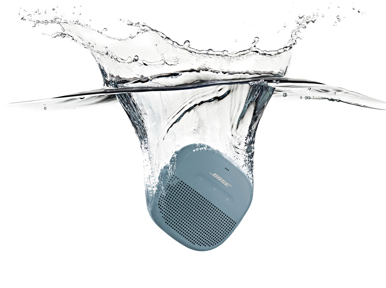 Angle View: Bose - SoundLink Micro Portable Bluetooth Speaker with Waterproof Design - Stone Blue
