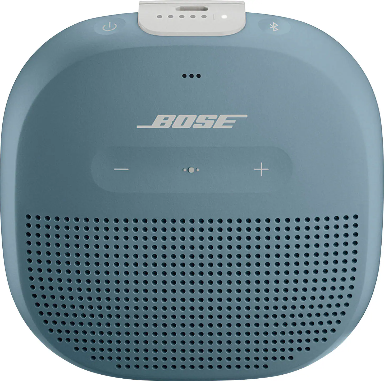 Front. Bose - SoundLink Micro Portable Bluetooth Speaker with Waterproof Design - Stone Blue.