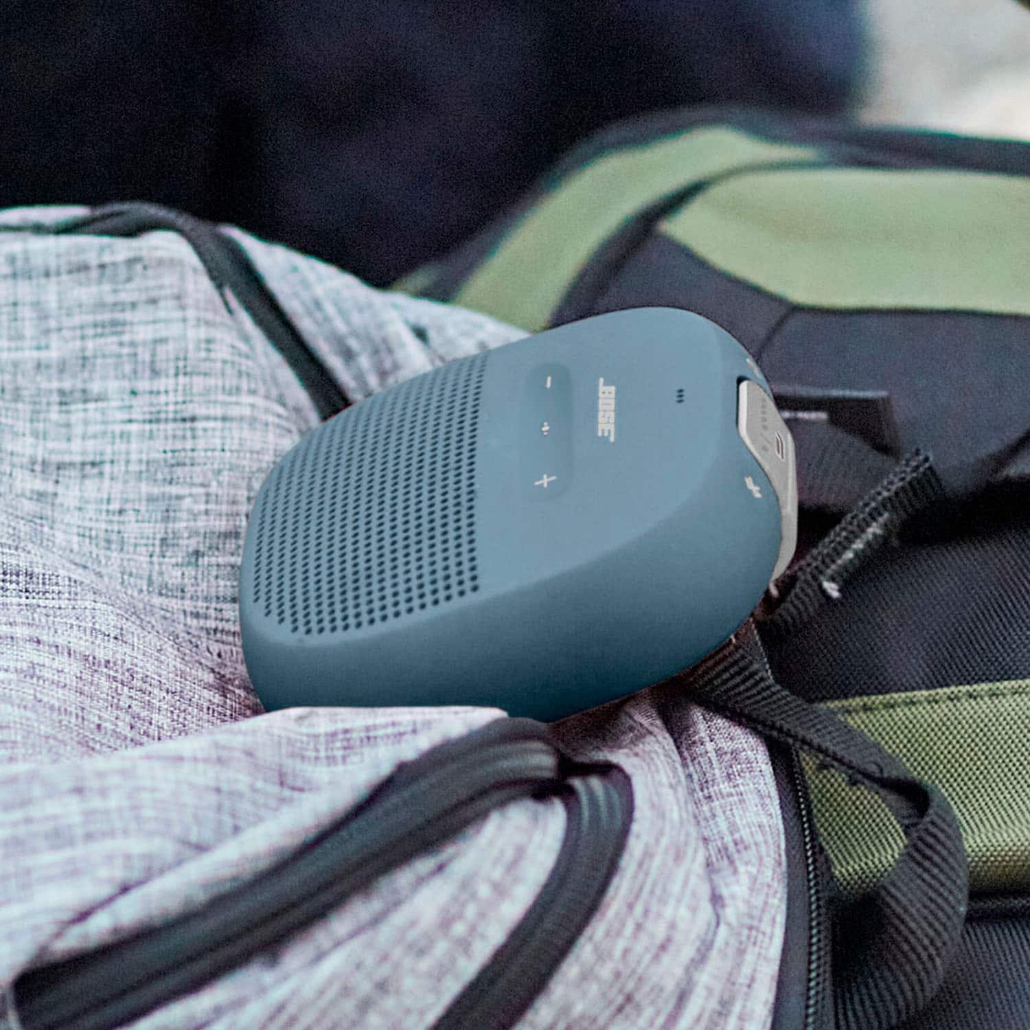 Alt View 13. Bose - SoundLink Micro Portable Bluetooth Speaker with Waterproof Design - Stone Blue.