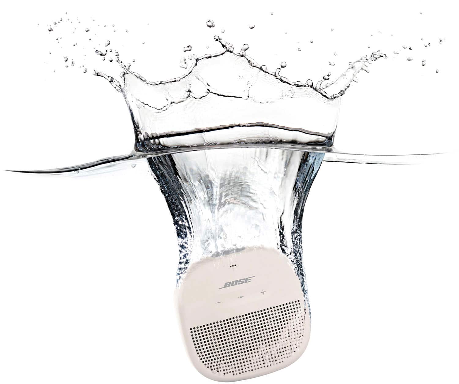 Angle. Bose - SoundLink Micro Portable Bluetooth Speaker with Waterproof Design - White Smoke.