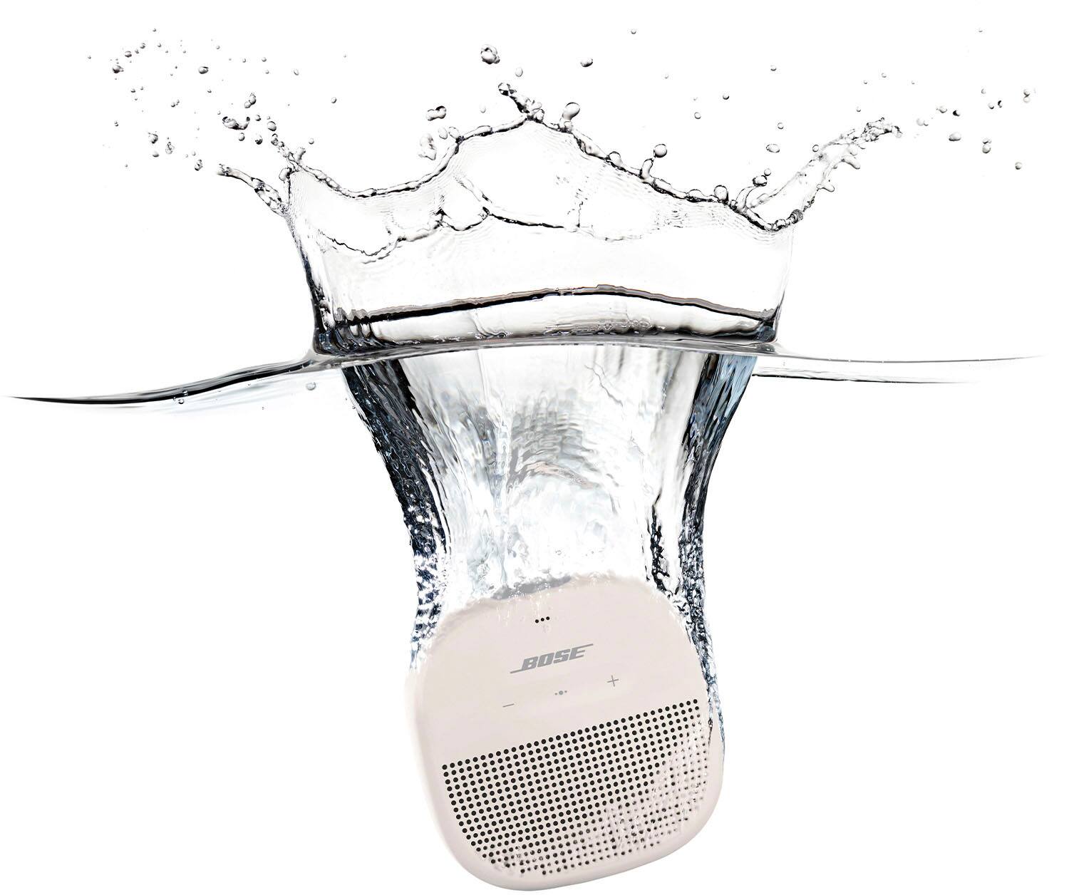 Angle. Bose - SoundLink Micro Portable Bluetooth Speaker with Waterproof Design - White Smoke.