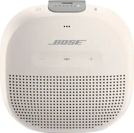 Front. Bose - SoundLink Micro Portable Bluetooth Speaker with Waterproof Design - White Smoke.