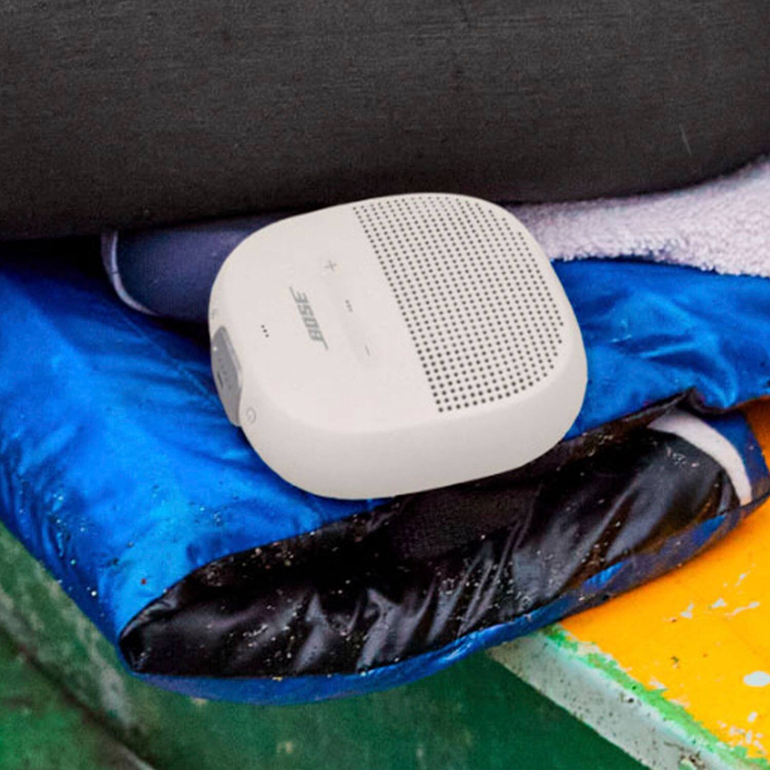 Alt View 1. Bose - SoundLink Micro Portable Bluetooth Speaker with Waterproof Design - White Smoke.