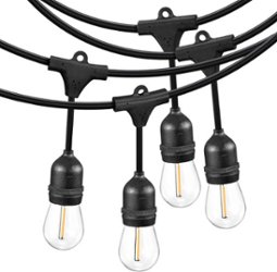 Insignia™ - 48 Ft. Outdoor String Lights - White - Front_Zoom