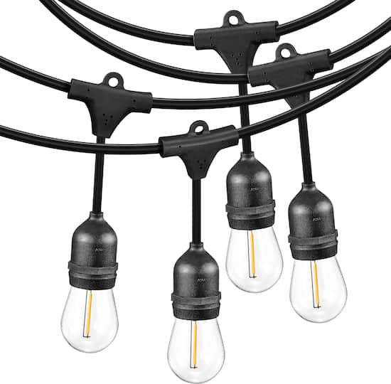 Insignia 48 Ft. Outdoor String Lights White NS STRL48FT3 Best Buy