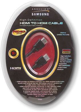 Front Standard. Samsung - 9' High-Definition HDMI-to-HDMI Cable.