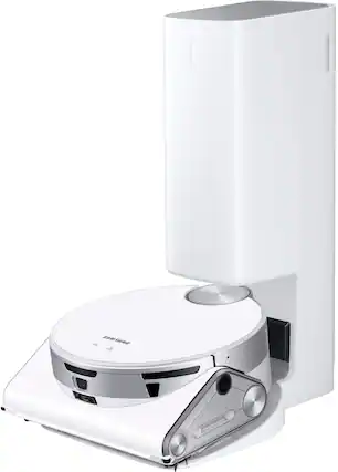 Front. Samsung - Jet Bot AI+ Robot Vacuum with Object Recognition - White.