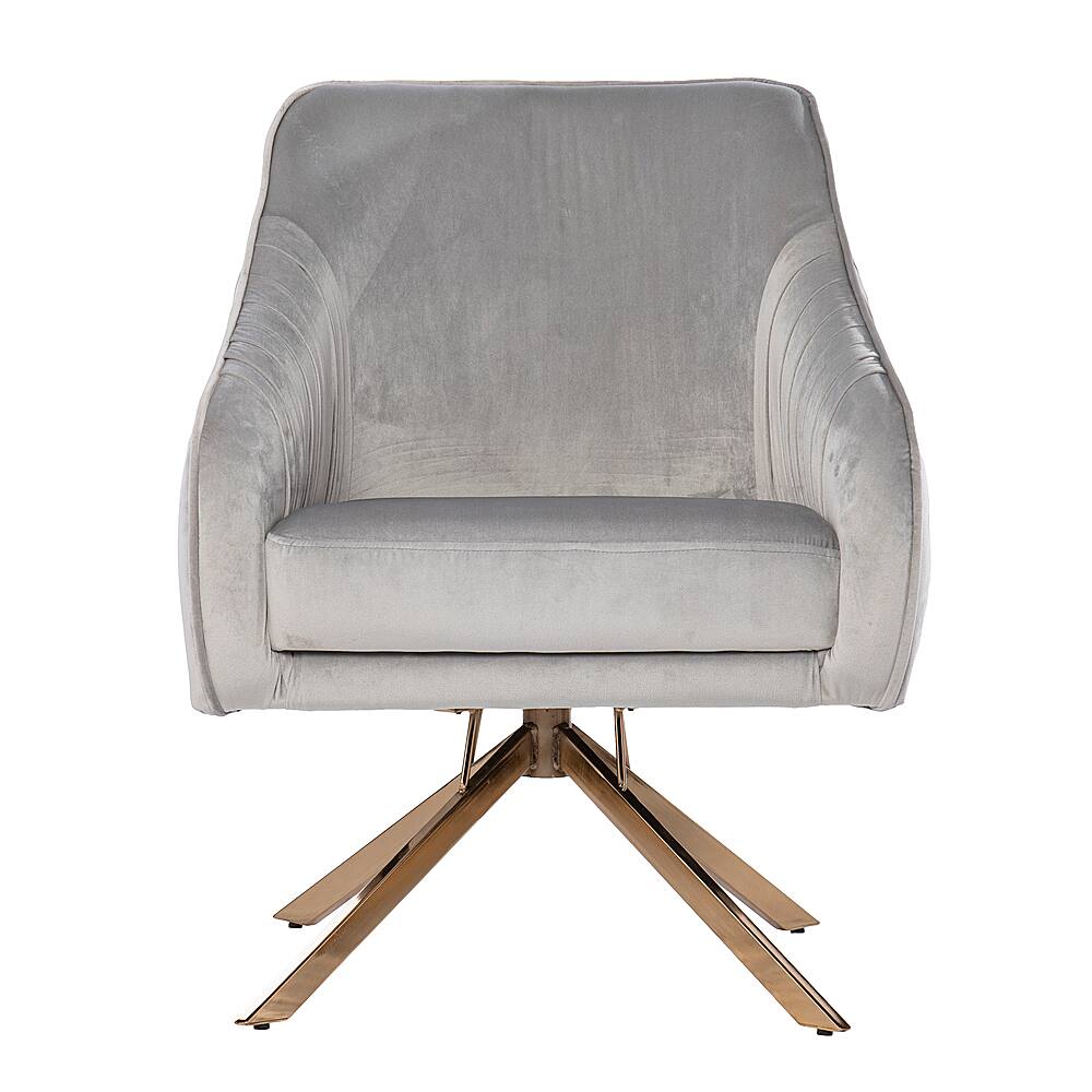 Angle View: SEI Furniture - Parkano Upholstered Accent Chair - Silver and champagne finish