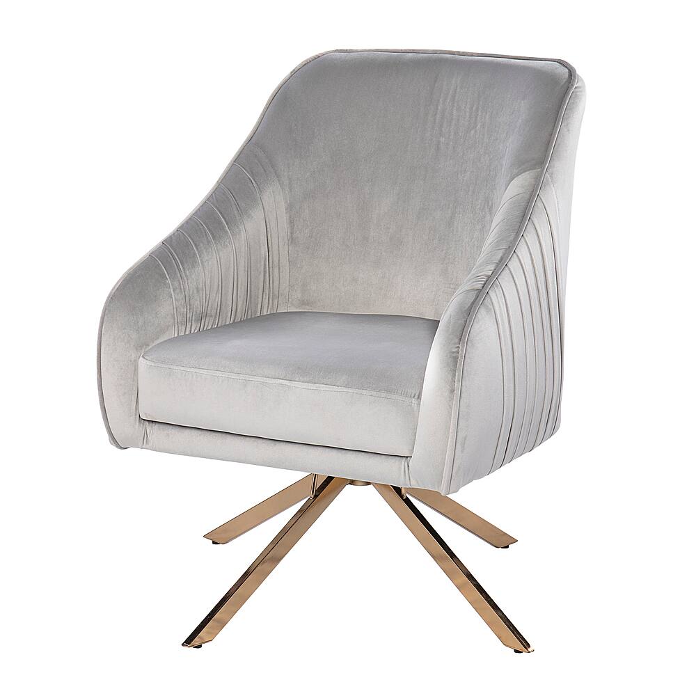 Left View: SEI Furniture - Parkano Upholstered Accent Chair - Silver and champagne finish