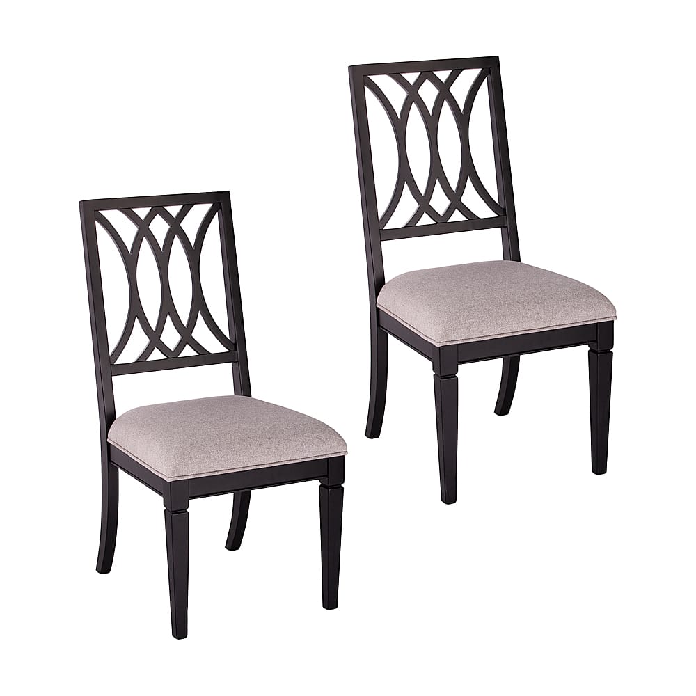 Left View: Southern Enterprises - Brantingham Upholstered Dining Chair (set of 2) - Black and gray finish