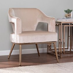 SEI Furniture - Eldermain Upholstered Accent Chair - Taupe and champagne finish - Front_Zoom