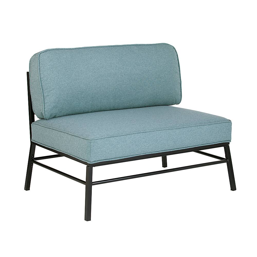 Left View: SEI Furniture - Marlana Armless Accent Chair - Light blue-gray and black finish