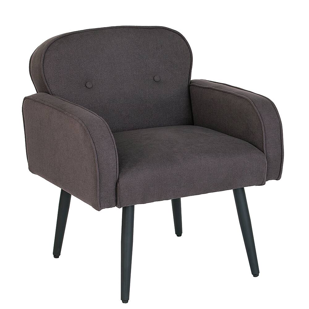 Left View: Southern Enterprises - Purmly Upholstered Accent Chair - Charcoal and black finish