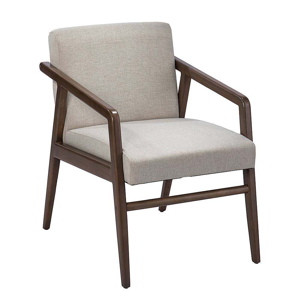 Left View: SEI Furniture - Dexby Upholstered Accent Chair - Cream and brown finish